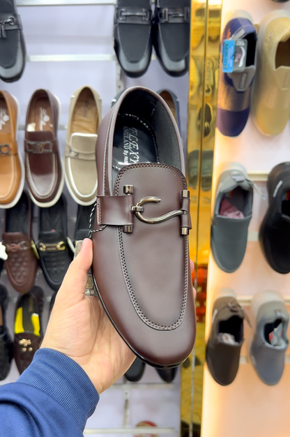 Shady Brown S Buckle Premium Loafer | With Soft Padding And Sole