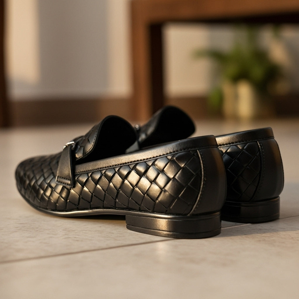 Woven Leather Loafers