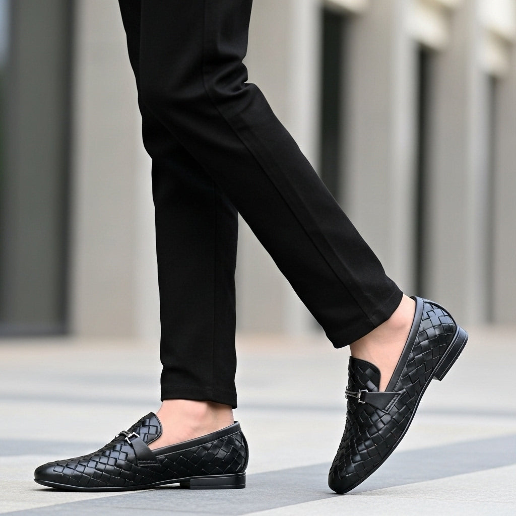 Woven Leather Loafers