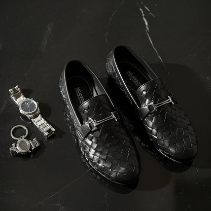 Woven Leather Loafers