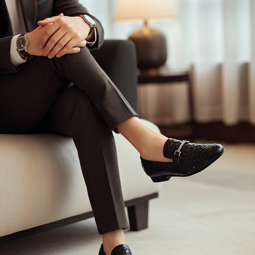 Woven Leather Loafers