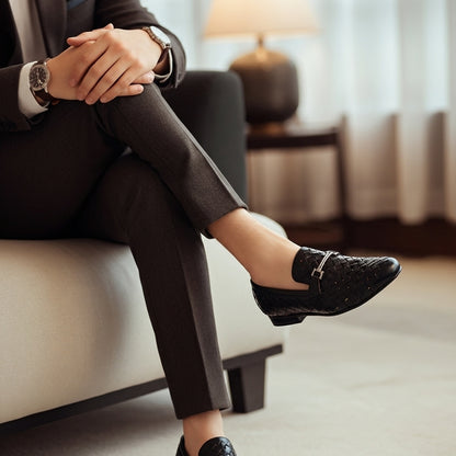 Woven Leather Loafers